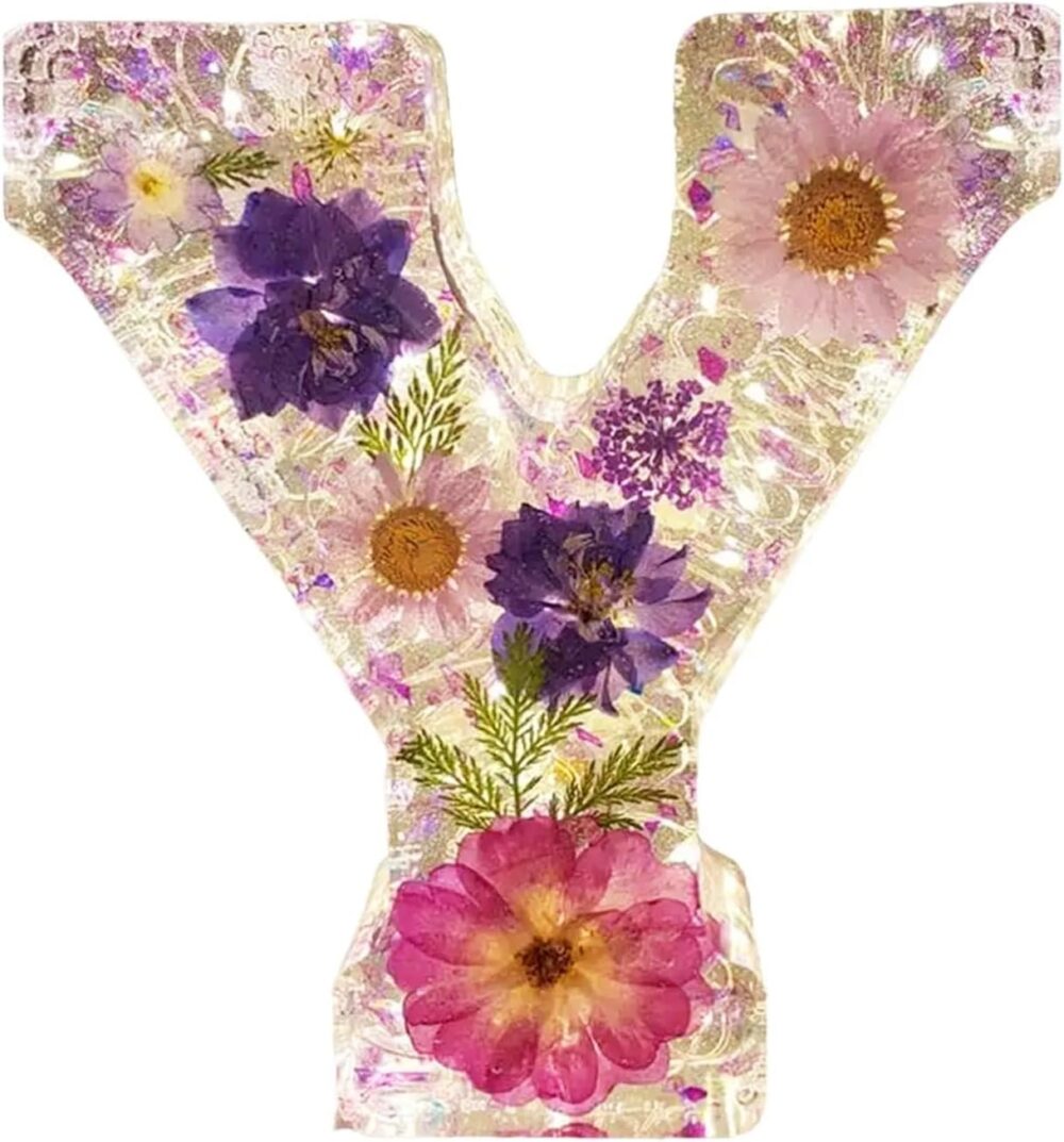 Floral Resin Night Light Embossed Resin Letters with LED Lights, 2024 New Illuminated Letter Signs - Image 35
