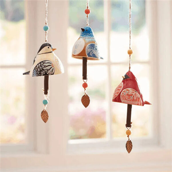 Bird Song Bell Garden Decoration Hanging Rustic Wind Chime, Pendant Metal Tube Bell Door Bell Pendant, Festival Gift, Witness Friendship, Music Wind Chimes