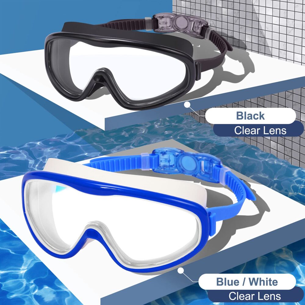 Braylin Adult Swim Goggles, Wide View Swim Goggles for Men Women Youth Teen, Anti-Fog & UV , Over 15 - Image 3