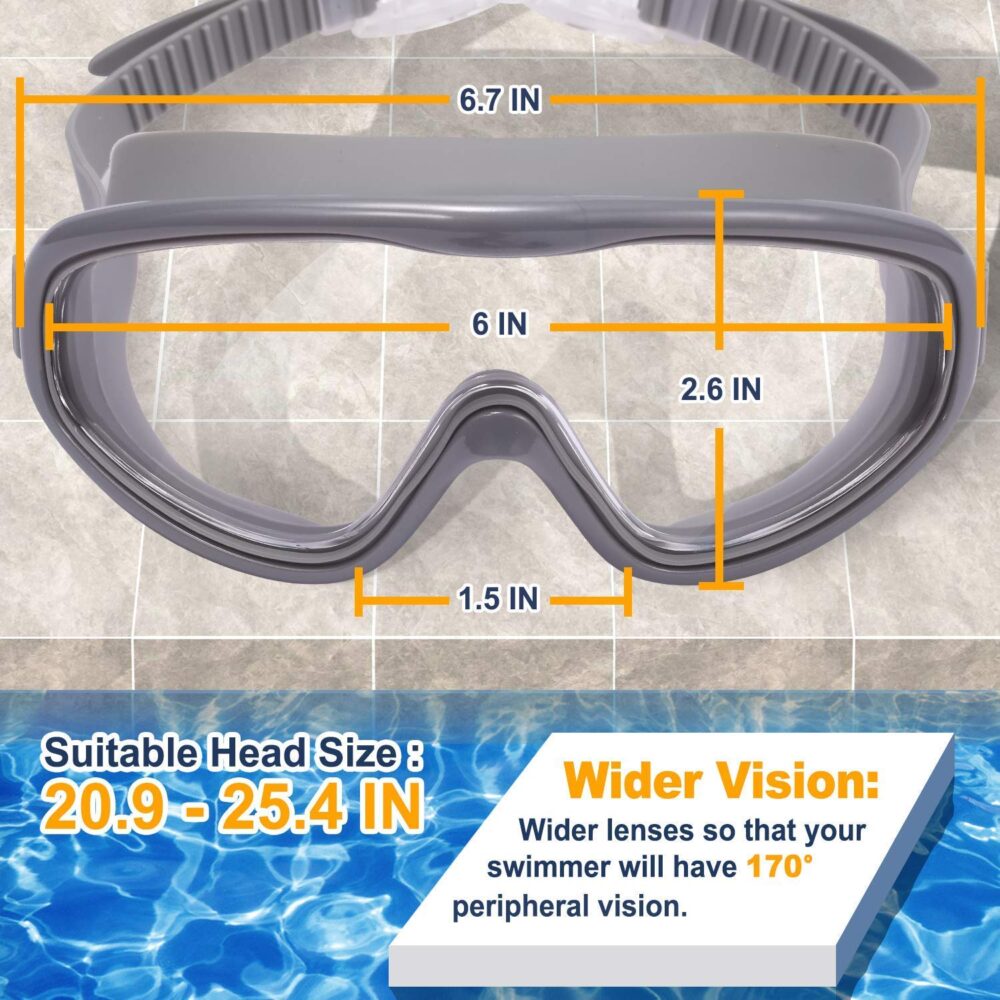 Braylin Adult Swim Goggles, Wide View Swim Goggles for Men Women Youth Teen, Anti-Fog & UV , Over 15 - Image 5