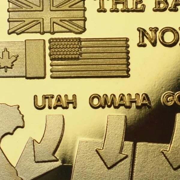 D-Day LANDINGS 1944 24ct Gold Commemorative Coin Limited Edition D-Day Normandy Tribute, Solid Bronze Collectible - Image 3