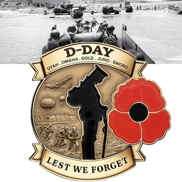 D-Day 80th Anniversary Commemorative Badge Limited Edition D-Day Commemorative Badge, 80th Anniversary D-Day Badge