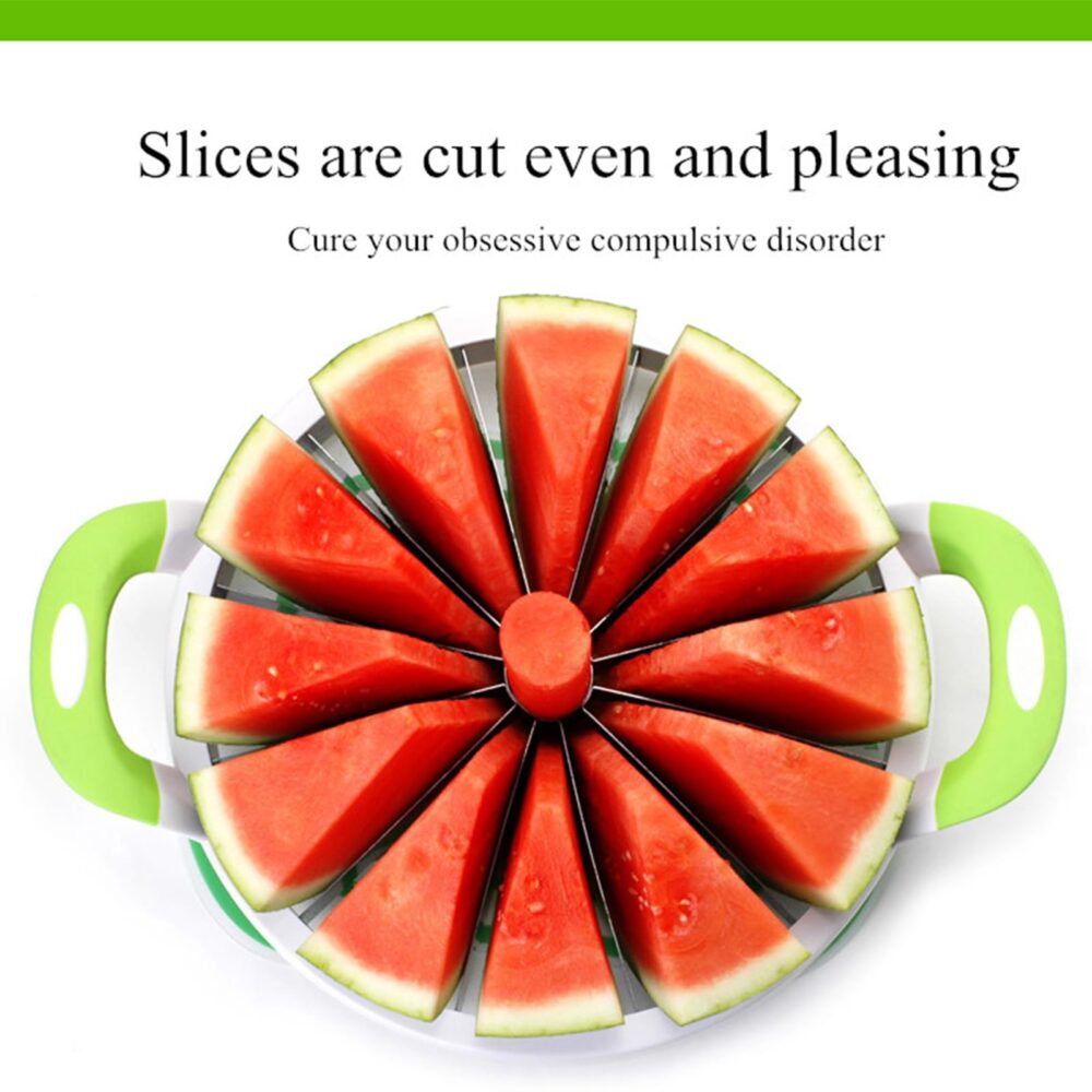 Extra Large Watermelon Cutter Slicer Tool Watermelon Cutter, Stainless Steel Watermelon Slicer, Comfort Silicone Handle, Fruit Slicer Cutter Corer for Cantaloup Melon, Pineapple, Honeydew, Round - Image 8