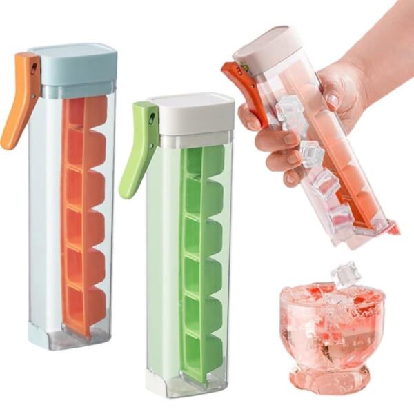 One Hand Press Ice Cube Tray 2024 New Ice Cube Mold With One Hand Portable Ice Mold, Mini Ice Cube Trays, Square Ice Cube Mold, Ice Cube Press Tray for Whiskey Cocktail Juice