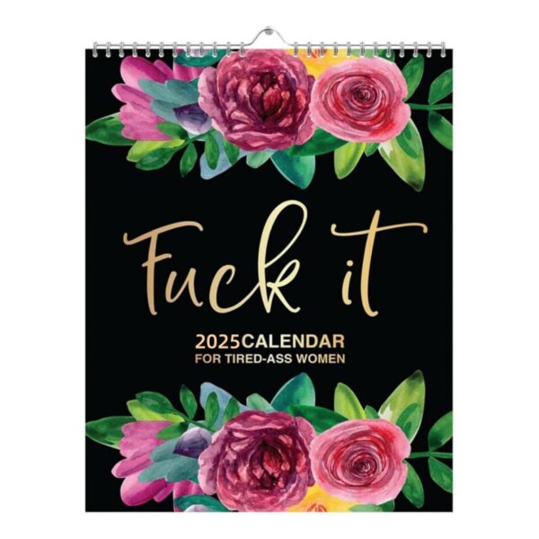 2025 New Calendar for Tired-Ass Women,Funny Swear Word Monthly Gag Gift for Women,Home Office Hanging Calendar Women New Year and Christmas Gifts