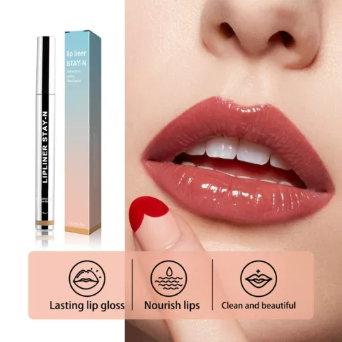 Detachable Lip Liner Stay-N - Peel Off Lip Liner Tattoo, Peel Off Lip Stain, Long Lasting Lip Stain Peel Off, Infused with Hyaluronic Acid & Vitamin E, p-INKED
