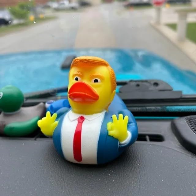2024 Latest Funny Double Middle Finger Ducks: Donald Trump Yellow Duck Doll Funny Baby Toys Ducky for Jeeps Fist Pump Funny Duck Toy Kids Jeep Ducks Gifts - Blue Trump Duck - OK