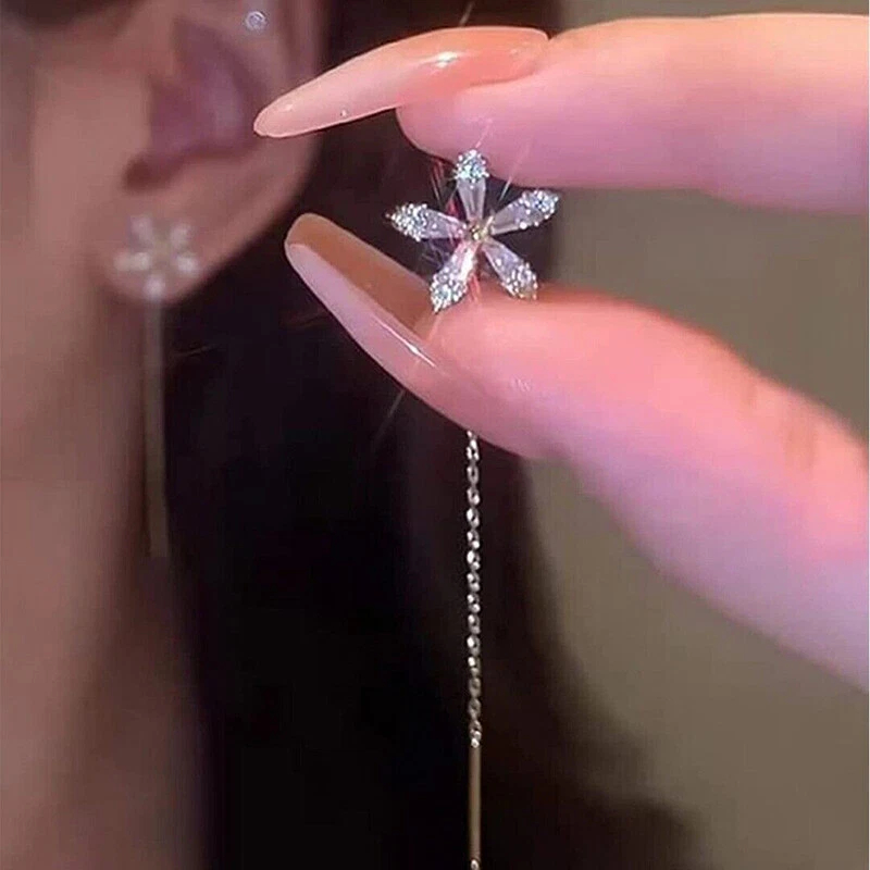 🎄Shiny Diamond Flower Earrings🌸 - Gold