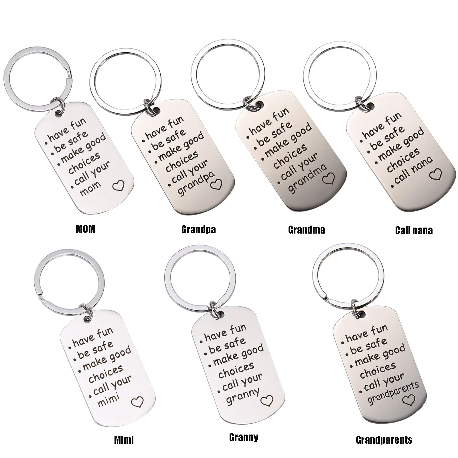Have Fun, Be Safe, Make Good Choices and Call Your Grandma/Grandpa Keychain - Image 5