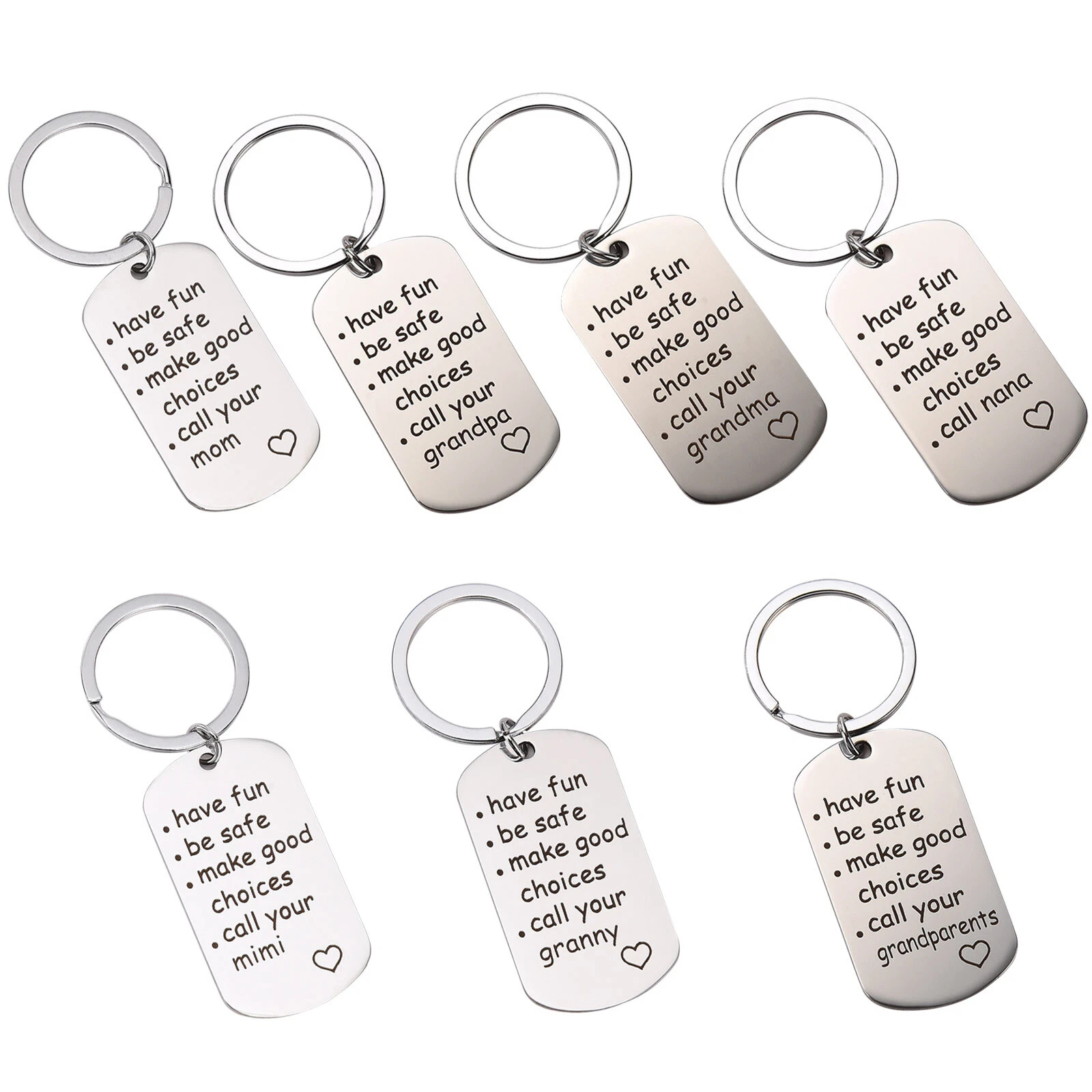Have Fun, Be Safe, Make Good Choices and Call Your Grandma/Grandpa Keychain - Image 14