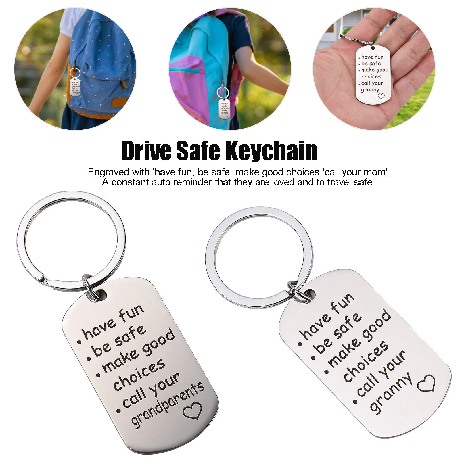 Have Fun, Be Safe, Make Good Choices and Call Your Grandma/Grandpa Keychain - Image 17